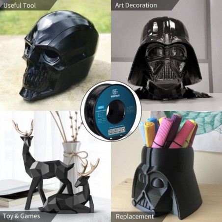 Filament technique ABS+ noir pour pièces fonctionnelles en impression 3D