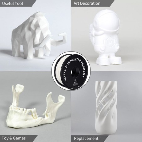 Bobine ABS+ blanc GEEETECH pour pièces techniques imprimées en 3D