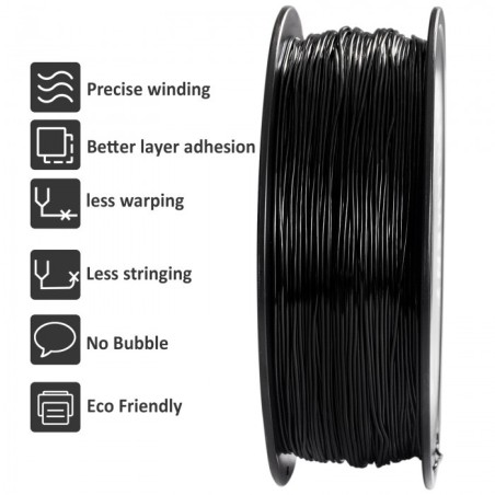 Filament TPU Noir  – Souple, résistant & fonctionnel
