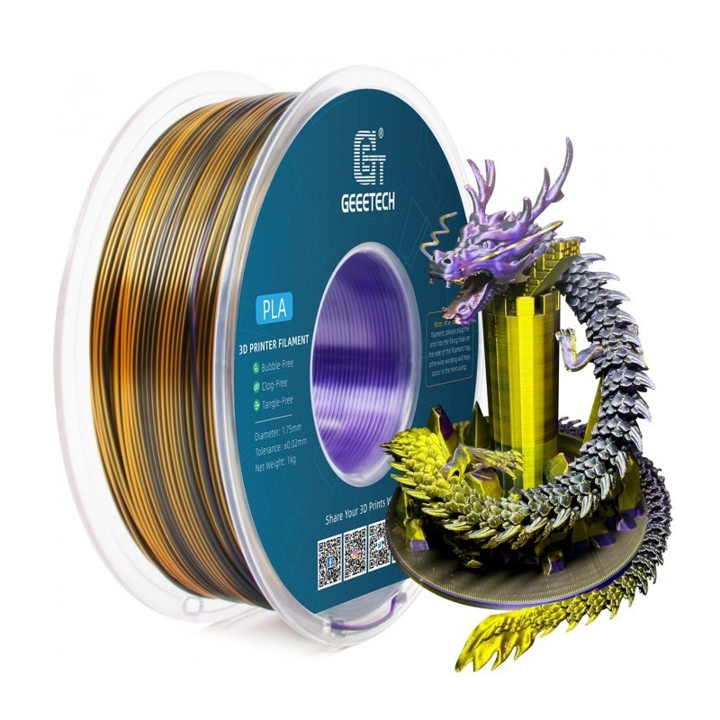 PLA SILK TRICOLORE VIOLET OR NOIR (silk purple gold black) PLA SILK TRICOLORE VIOLET OR NOIR (silk purple gold black)