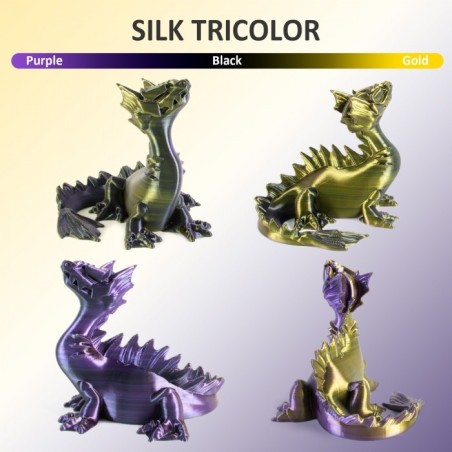 PLA SILK TRICOLORE VIOLET OR NOIR (silk purple gold black)
