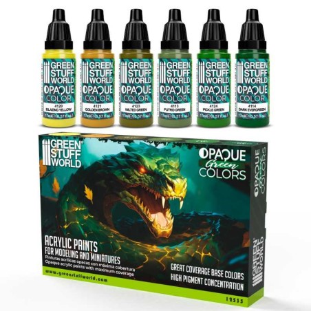 Set Peinture Opaque- Couleurs Vertes