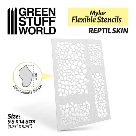 Pochoirs flexibles - PEAU DE REPTILIEN (9mm environ)