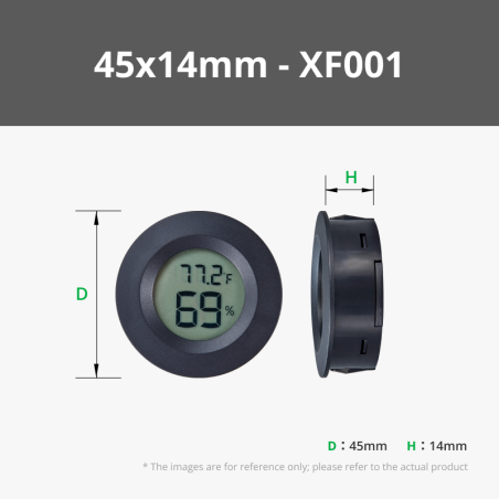 Thermomètre / Hygromètre digital encastrable rond – XF001 (Ø45 mm)
