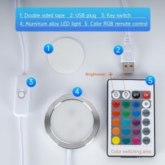 Kit Lampe LED RGB USB avec télécommande –  Compatible “LED Lamp Kit-001” (couleurs & effets)