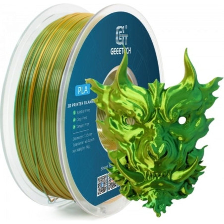 Filament PLA Silk bicolore jaune et vert GEEETECH