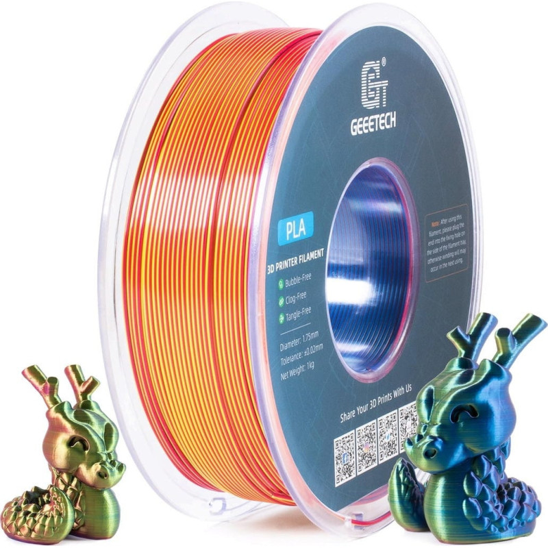 PLA Silk tricolore Rouge, Jaune et Bleu GEEETECH
