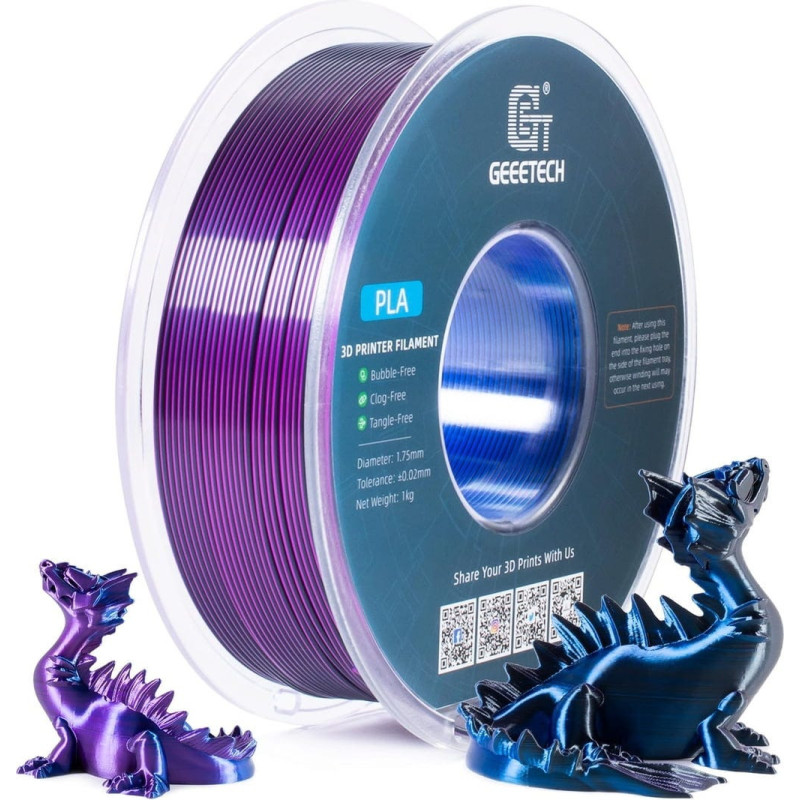PLA Silk tricolore Bleu, Violet et Noir GEEETECH PLA Silk tricolore Bleu, Violet et Noir GEEETECH