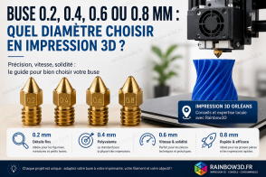Buse 0.2, 0.4, 0.6 ou 0.8 mm : quel diamètre choisir en impression 3D ?