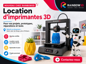 RAINBOW3D lance la location d’imprimantes 3D dans la métropole d'Orléans (Loiret)