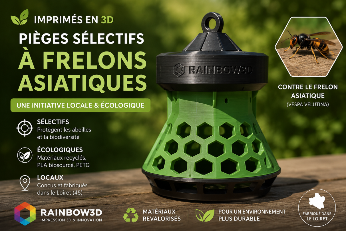 RAINBOW3D s’engage contre le frelon asiatique avec des pièges sélectifs imprimés en 3D